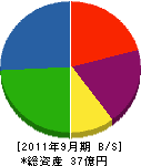 竹島鉄工建設 貸借対照表 2011年9月期