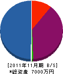 尾嶋防水 貸借対照表 2011年11月期