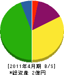 沖田工業 貸借対照表 2011年4月期