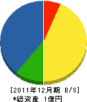 若井管工設備 貸借対照表 2011年12月期