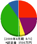 岡田建材店 貸借対照表 2008年4月期