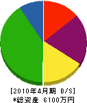 田嶋建設 貸借対照表 2010年4月期