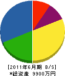 三久萩原技研 貸借対照表 2011年6月期
