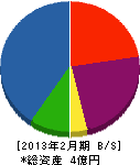 山本工業所 貸借対照表 2013年2月期