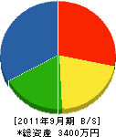 江幡塗装工業 貸借対照表 2011年9月期