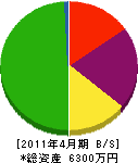 田斎建設 貸借対照表 2011年4月期