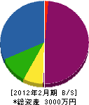 宇田畳店 貸借対照表 2012年2月期