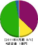 金田建設 貸借対照表 2011年8月期