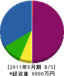 山崎塗装店 貸借対照表 2011年8月期