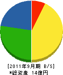 日光電気工事 貸借対照表 2011年9月期