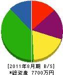 多摩綜合防災 貸借対照表 2011年8月期
