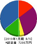 芳賀建設 貸借対照表 2013年1月期