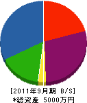 青光電気 貸借対照表 2011年9月期