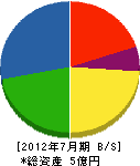 岡田産業 貸借対照表 2012年7月期