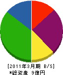 四国東通 貸借対照表 2011年3月期