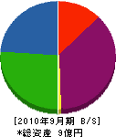 中田建設 貸借対照表 2010年9月期