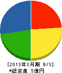 稲田水道工務店 貸借対照表 2013年3月期