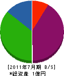 山晃 貸借対照表 2011年7月期
