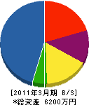藤倉設備 貸借対照表 2011年3月期