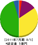 西田組 貸借対照表 2011年7月期