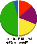中田硝子 貸借対照表 2011年9月期