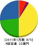 昭和建設 貸借対照表 2011年1月期
