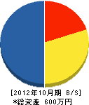 ヨシゼン 貸借対照表 2012年10月期