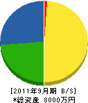 田渕電気工事 貸借対照表 2011年9月期
