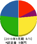 満岡組 貸借対照表 2010年9月期