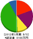 信田製畳 貸借対照表 2012年3月期
