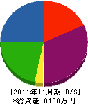 ニチレイ工業 貸借対照表 2011年11月期