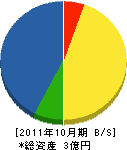 森田建設 貸借対照表 2011年10月期