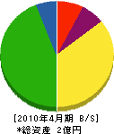 沖田工業 貸借対照表 2010年4月期