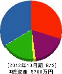 佐藤建築 貸借対照表 2012年10月期