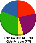 山寅設備 貸借対照表 2011年10月期