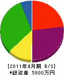 中嶋鉄工所 貸借対照表 2011年4月期