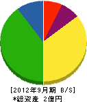 物江汽設 貸借対照表 2012年9月期