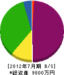 井原土木 貸借対照表 2012年7月期