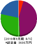 藤川設備 貸借対照表 2010年9月期