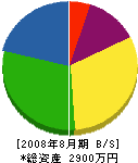 長坂電設 貸借対照表 2008年8月期