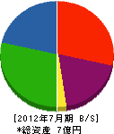 北海道ロードサービス 貸借対照表 2012年7月期