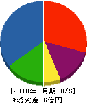 関西設備工業 貸借対照表 2010年9月期