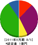 長谷川電気工事店 貸借対照表 2011年8月期