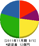 藤田建設 貸借対照表 2011年11月期