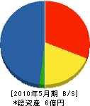 関元組 貸借対照表 2010年5月期