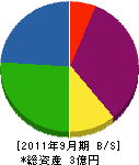 岡産業 貸借対照表 2011年9月期