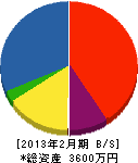 峰松園土木 貸借対照表 2013年2月期