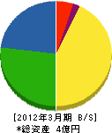 日本燃設 貸借対照表 2012年3月期