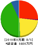 竹澤工務店 貸借対照表 2010年8月期