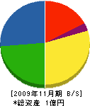 内田組 貸借対照表 2009年11月期